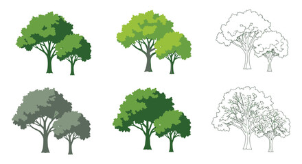 Fototapeta premium Architectural Nature CAD Collection – Trees, Plants & Landscape Design