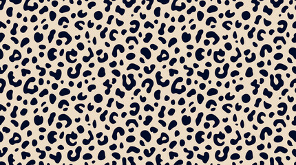 A seamless pattern featuring dark blue leopard spots on a tan background © Rena