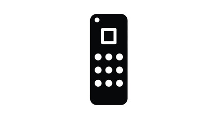 Obraz premium A simple black silhouette of a television remote control with several buttons displayed high quality professional