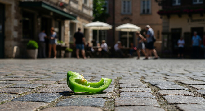Green bell pepper slice, paths