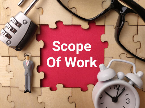 This image represents the concept of a&nbsp;Scope of Work, which is a fundamental document in project management