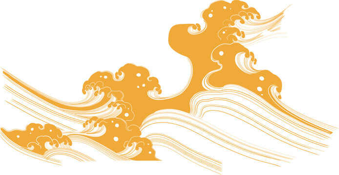 Traditional oriental horizontal border design with symmetrical floral patterns and scrolling vines for elegant stationery and cultural invitation framing assets