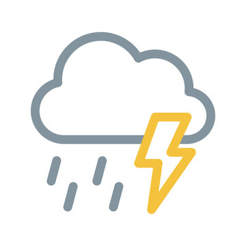 雲と雷のアイコン 天気 雨 嵐