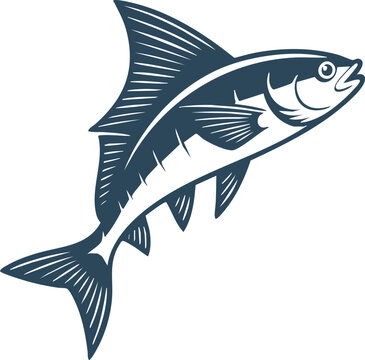 Leaping billfish with long pointed snout illustration