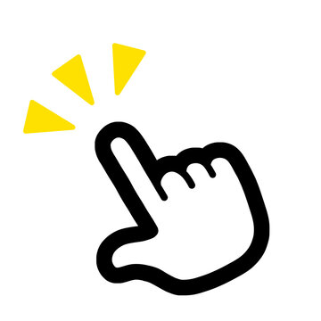 指さし　アイコン　記号　サイン タッチ　ワンポイント　手　イラスト	