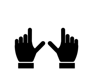 Fototapeta premium hand gestures silhoutte icon with transparent background cutout