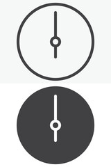 Time Dial icon in line, outline and solid style. Editable stroke vector sign and symbol set for time use, with time dial icon in simple versions.