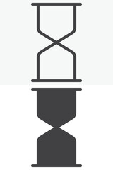 Hourglass icon in line, outline and solid style. Editable stroke vector sign and symbol set for time use, with hourglass icon in simple versions.