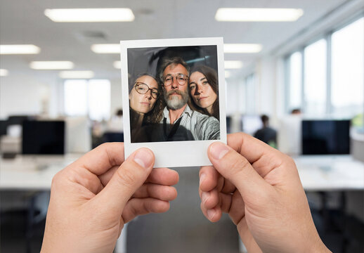 Instant Photo in Clean Man&rsquo;s Hands Mockup