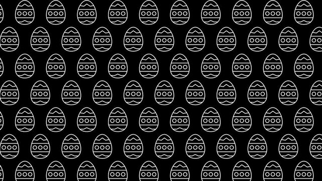 Monochromatic graphic pattern of stylized Easter eggs, ideal for festive backgrounds and digital design