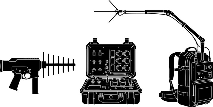 Tactical Signal Jammer Silhouettes Handheld Briefcase and Backpack