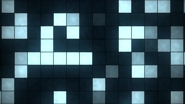 Abstract Light Squares Loop Background with Seamless Pixel Flashes