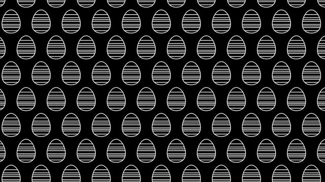 Seamless monochrome easter eggs pattern, a modern festive background for elegant spring holiday designs