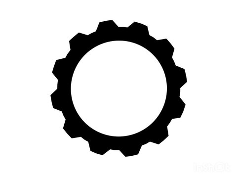 Animation of Rotating Gear Icon on White Background