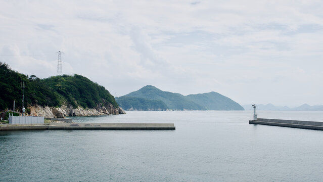 Breakwater in Seto Inland Sea