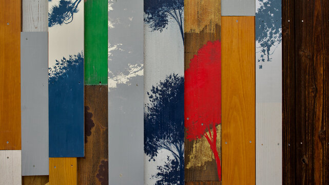 colorful wooden wall on island