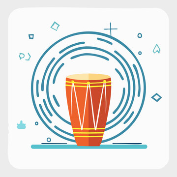 Vibrant Conga Drum Illustration with Energetic Circular Design.