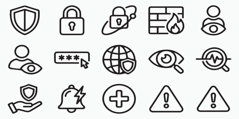 Fototapeta premium Set of security icons for website or app design