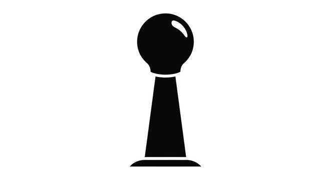 A stark black silhouette depicts a gumball machine featuring a rounded globe and base high quality