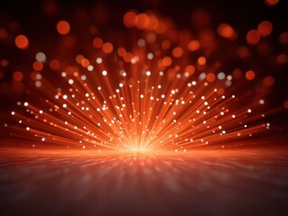 Obraz premium Vibrant Burst of Light with Shimmering Particles Creating a Warm and Inviting Ambiance in a Rich Red Background
