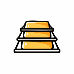 Stack of gold bars metal wealth. © Benu