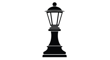 Fototapeta premium A black silhouette of a vintage street lamp isolated on a clean white background high quality