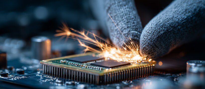 installs high speed RAM module on circuit board