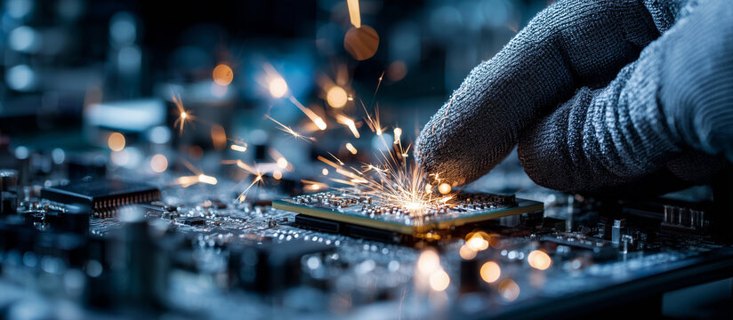 installs high speed RAM module on circuit board