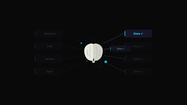 Ai Task Scheduler with blue connections on a dark background, suitable for technology or futuristic concept designs. Suitable for digital marketing projects.