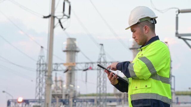 A specialist inspector is checking for malfunctions in the generators of a large power plant.