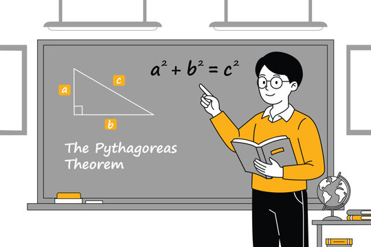 Math Teacher Explaining Geometry Formula in Class