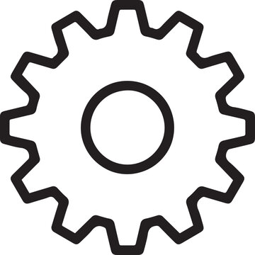 A black and white image of a gear Vector