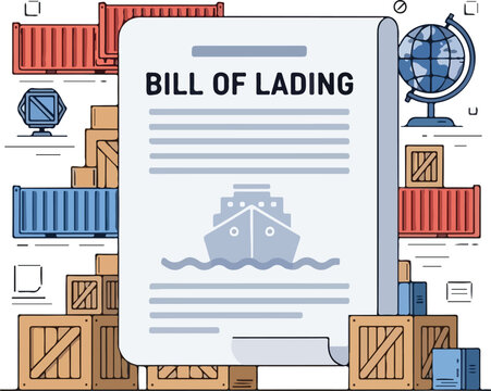 Shipping Document Bill of Lading for Cargo Transport and Logistics