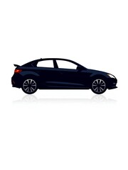 Fototapeta premium Simple modern car silhouette, clean design, vector graphic, icon, silhouette