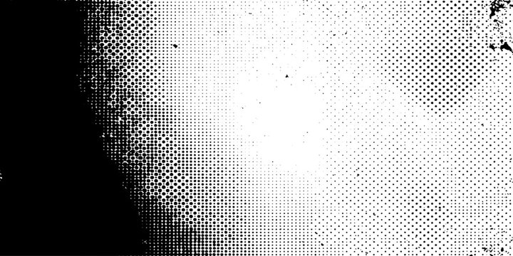 Seamless black and white abstract background with a halftone dot pattern and grunge vector texture for digital art design
