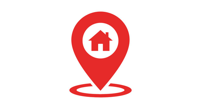 Home location marker indicating residential real estate or property pinpointing