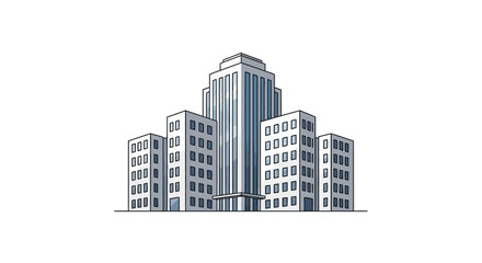 Fototapeta premium Illustration of a modern urban cityscape, showcasing architectural structures in a city layout
