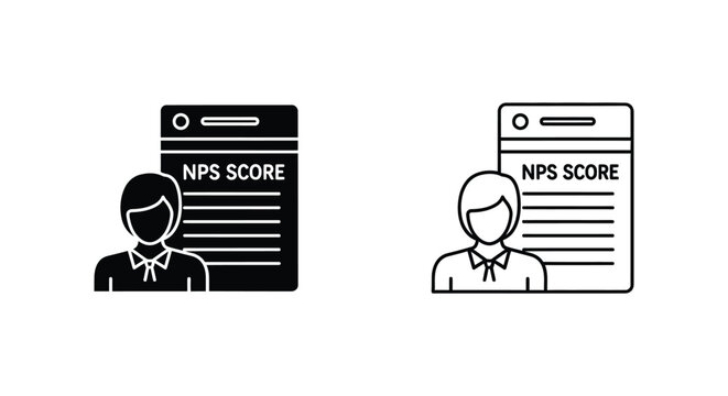 NPS score icon set, customer survey vector