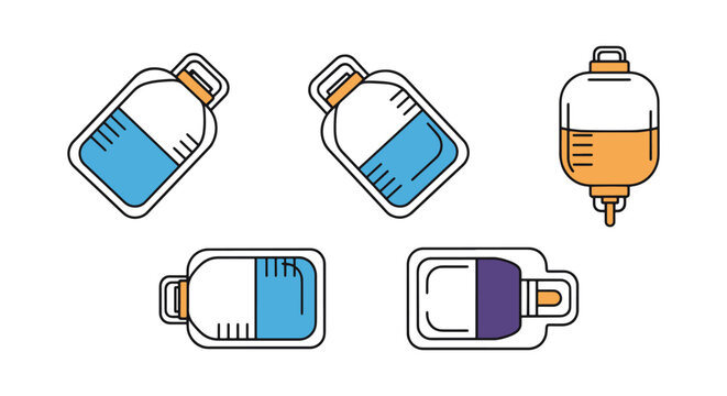 Ambu Bag Line art vector set minimal abstract colorful pattern