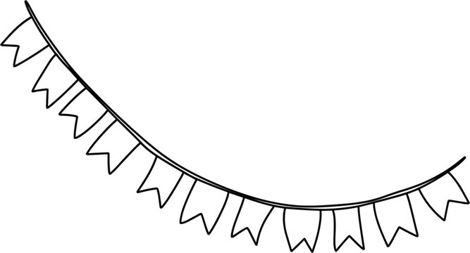 A string of triangular pennant flags.