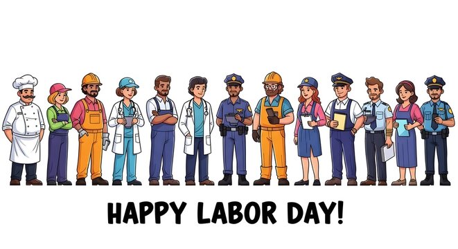 Celebrating labor day diverse workers honoring american labor and achievement