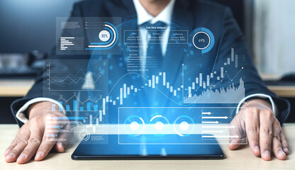 Sales data analysis dashboard showing performance, trends, and insights. Sales data tracks growth,...