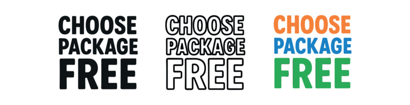 Choose package free icon set. package-free shopping, zero waste, bring your own, plastic free, refillable, sustainable packaging choices. outline flat and colored vector illustration.