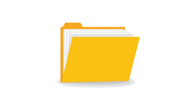 Yellow open folder graphic signifying organized documents, efficient data management, secure information storage, modern administrative tasks,