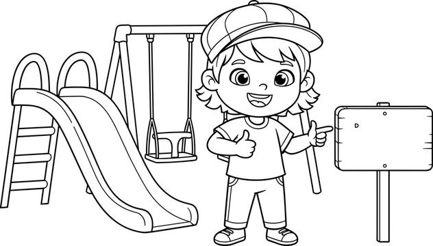 Child Wearing A Baseball Cap Smiling.