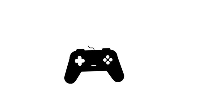 This is an animated video of a gaming stick icon suitable for use in gaming footage, children's toys, content, shops, video boxes, applications, game centers,