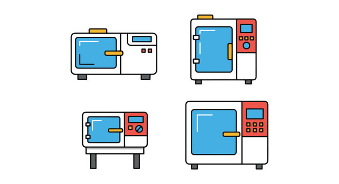 Autoclave Sterilizer Line art clean abstract color pattern
