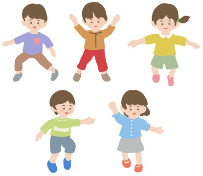 元気な子供たちのイラスト