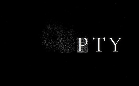 Text Transition with Particles on Black Background