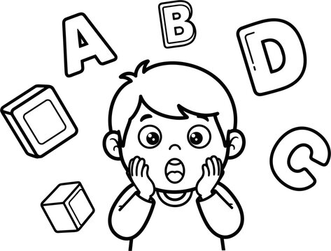 Surprised child with hands on face.